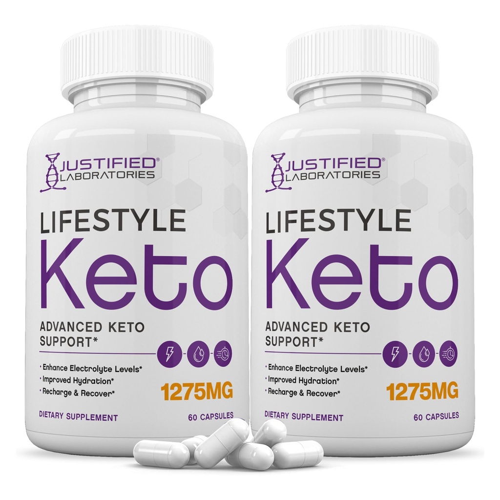 Põhjendatud Laboratories (2 Pack Lifestyle Keto Pills 1275MG New & Improved Formula Sisaldab Õunasiidrit Äädikat Ekstra Neitsioliiviõli Pulber Roheline Teeleht 120 kapslit