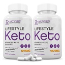 Põhjendatud Laboratories (2 Pack Lifestyle Keto Pills 1275MG New & Improved Formula Sisaldab Õunasiidrit Äädikat Ekstra Neitsioliiviõli Pulber Roheline Teeleht 120 kapslit
