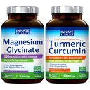 Kaasasündinud vitaalsus Magneesiumglütsinaat ja kurkum, kõrge imendumine, liigesed, lihased ja närvid Tervis, Black Pepper Extract, Bundle & Save, 120 kapslit ja 90 kapslit