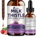 Piimaohaka ekstrakt Vedelad tilgad Maksa puhastamiseks Detox & Remont, 35-IN-1 Neeru tugilisa koos artišoki ja Dandelion kuseteede, põie, Vegan, Non-GMO, maasikamaitse, 2 FL OZ