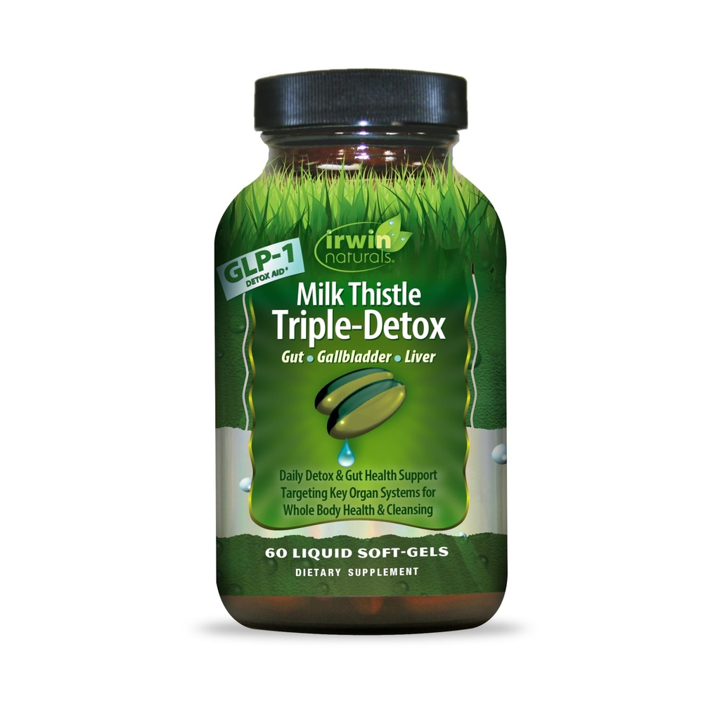 Irwin Naturals Milk Thistle Triple-Detox – Advanced Maver & Detox Support, 60 Vedel Softgels