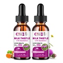 Maksatervisetoetus Vedelik 2 Pack,600mg Piimaohakas 80% Silymariini ekstrakt & 250mg Dandelion Juurekstrakt, Maksapuhastus Detox & Remont Rasvane Maksavormel, Vegan, Non-GMO ja AllNatural
