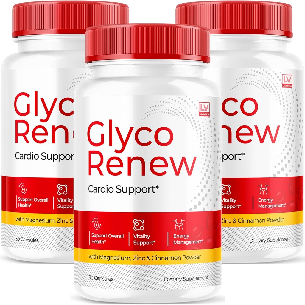 (3 Pack) Glyco Renew - Glyco Renew Blood Support, GlycoRenew Blood Support, Glyco Renew Blood Support Pills, Ripped Glyco Renew Blood Support, Glyco Renew Pills, Glyco Renew Supplement, 90 kapslit