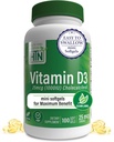 Tervis Thru Toitumine Vitamiin D3 1000iu 100 Mini Softgels maksimaalse kasu | 25mcg Kolekaltsiferool | 3. osapoole testitud | Mitte-GMO USP Grade in Organic EVOO | Immun Health Support