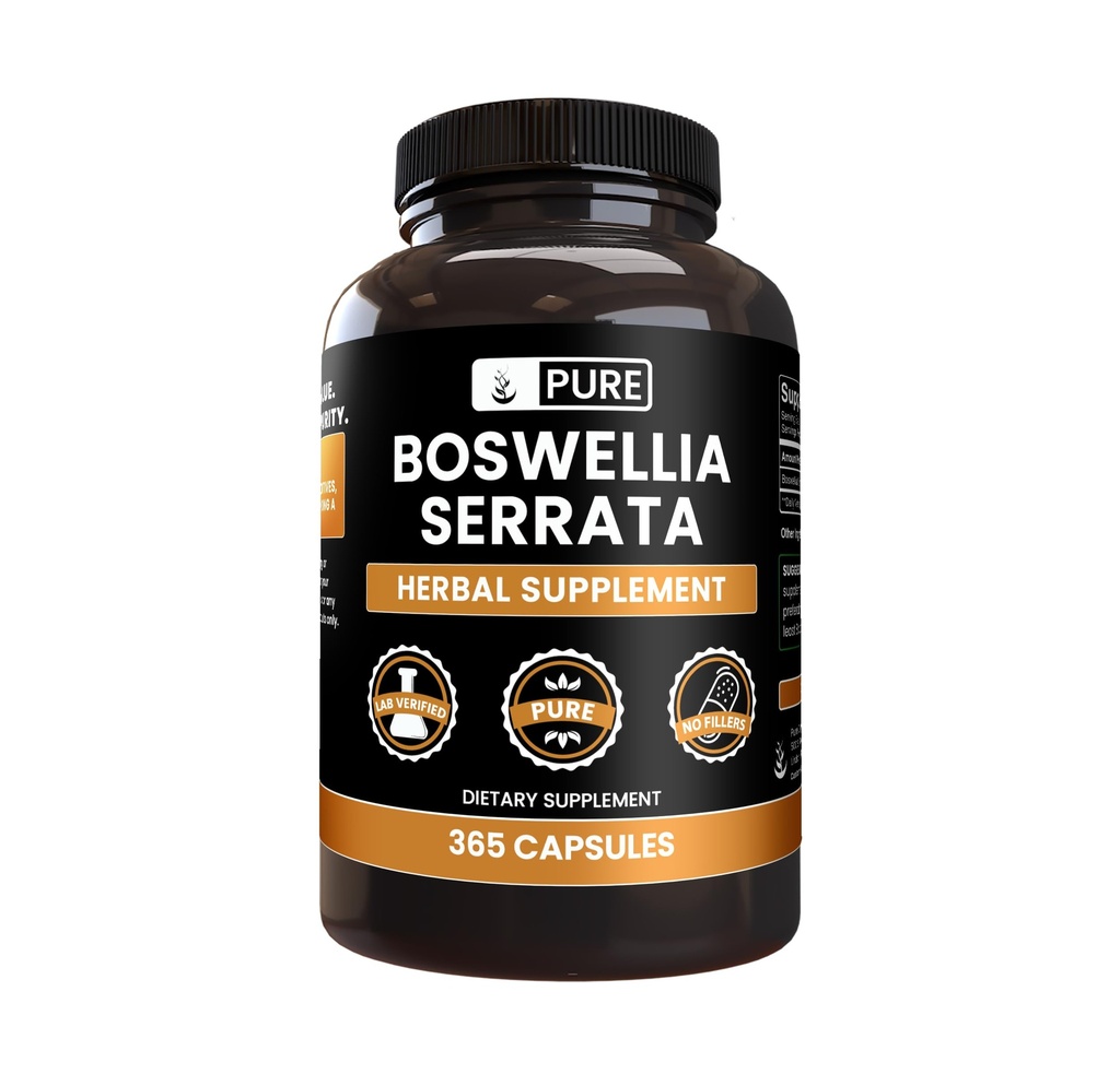 Puhas originaalkoostisosa Boswellia Serrata (365 kapslit) Ei magneesiumi ega riisi täiteaineid, alati puhas, laboris kontrollitud
