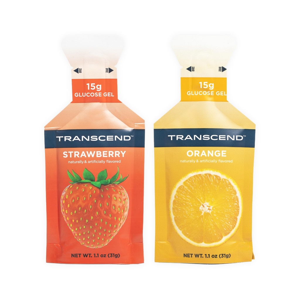 Transcend Foods Maasikas + Orange Gels (1,1 oz, pakend 10) Kiiretoimeline Carb Gel Maasikas ja apelsinimaitse – Kofeiinivaba, Gluteenivaba