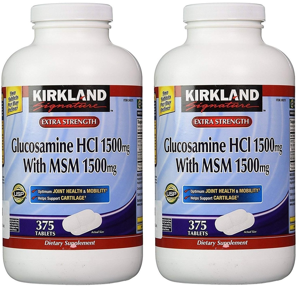 Kirkland Signature Glükoosamiin HCI (2. pakk) Extra Tugevus MSM (375 Count X 2)