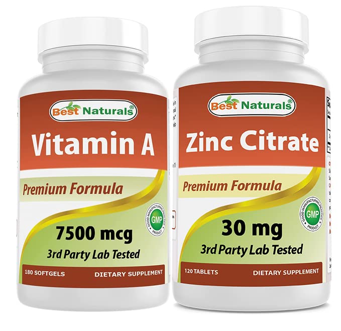Best Naturals Vitamin A 25000 IU & Zinc Citrate 30 mg