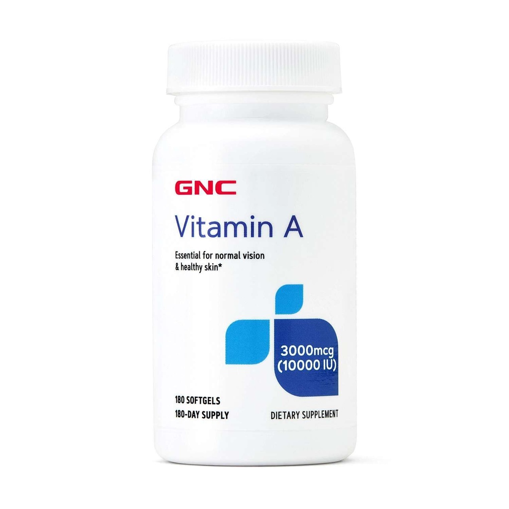 GNC Vitamin A 3000mcg Supplement, Supports Normal Vision and Healthy Skin, 180 Servings
