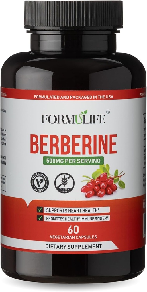 Berberine 500mg - Berberine Supplement | Toetab GLP-1, AMPK Activator, Metaboolsed Wellnes, Berberine HCL 500mg Tervislik elustiil Naised ja mehed, 60 kapslit, Non-GMO, Vegan, valmistatud USAs