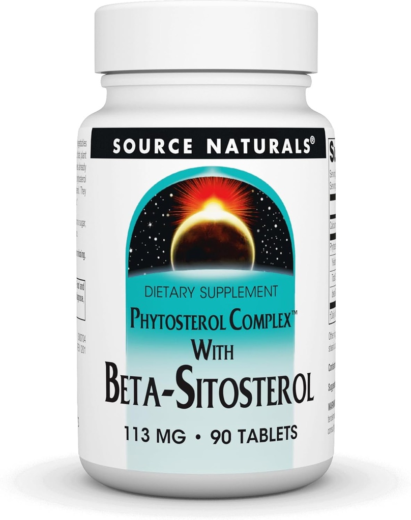 Source Naturals Phytosterol Complex with Beta-Sitosterol, Supports Healthy Cholesterol Levels*, 113 mg - 90 Tablets