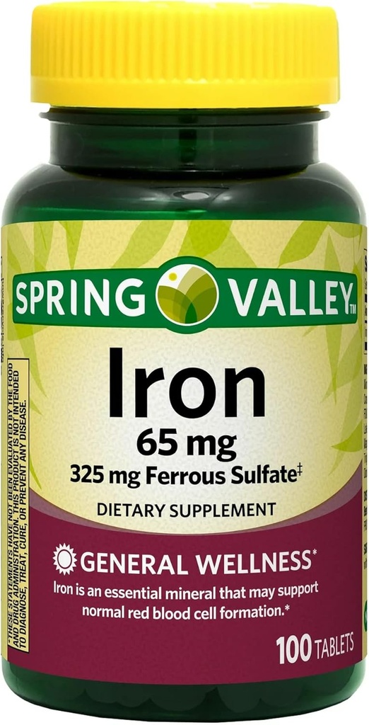 Spring Valley - raud 65 mg, 100 tabletti