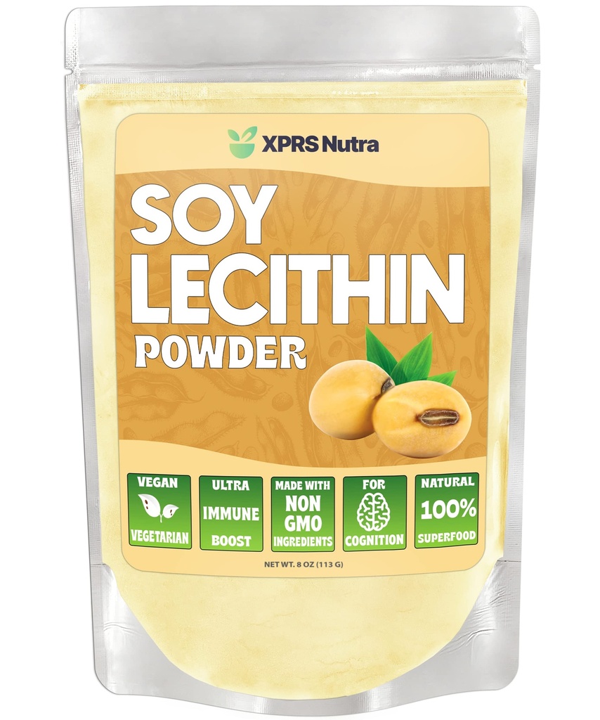 XPRS Nutra sojaletsitiini pulber Toidurasva emulgaator - sobib keetmiseks, küpsetamiseks ja muuks - Vegan sõbralik sojaletsitiini pulber keetmisabi (8 Ounce)