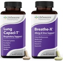 LifeSeasons Breathe-X koos Lung Capaci-T-ga - allergia ja hingamisteede tugi - kiire toime siinuse leevendamine - suurendab hapniku mahtu ja vähendab lima - 180 kapslit