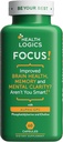 Tervis Loogika Fookus! - Aju täiendus mälule, selgusele, kontsentratsioonile koliin, Ginkgo Biloba, Alpha GPC, fosfatidüülseriin, Bacopa Monnieri l 60 kapslit l Mitte-GMO