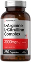 Horbäach L-arginiin L-tsitrulliini kompleks | 3000mg | 250 kapslit | Mitte-GMO, Gluteenivaba toidulisand