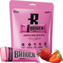 Braven Bar Strawberry Energy Bars (1,59 oz, Pack of 10) - Energy Chews Alternatiivne 5g Valk - On-the-Go Snacks Jooksmiseks, Matkamiseks ja Sport - Gluteenivaba Snacks - Bars Protein