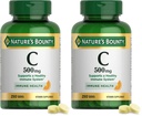 Looduse Bounty Vitamiin C 500mg,Toetab Tervislikku Immuunsüsteemi, Igapäevane Vitamiinilisand,250 Taimetoitlaste Tabletid,(2. pakk)