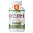 Gade Nutrition Hero Beets - peedi juurikapslid 1500mg - orgaaniline peedi juurepulber + vitamiin C tsink, leedrimarja, granaatõuna, viinamarjaseemne ekstrakt - 3 kuud pakkumine