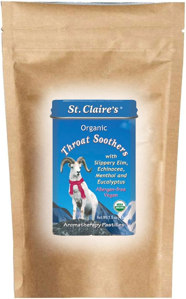 St. Claire's Organics Throat Soothers (8 Ounce Refill Bag) Gluteenivaba, vegan, GMO-vaba, taimepõhine, allergeenivaba | Valmistatud meie allergeenivabas rajatises