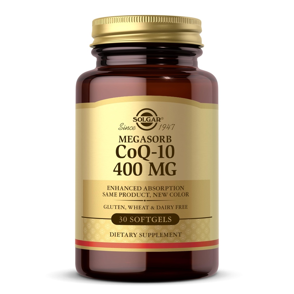 Solgar Megasorb CoQ-10 400 mg, 60 Softgels - toetab aju funktsiooni - koensüüm Q10 täiendus - tõhustatud imendumine - gluteenivaba, piimavaba - 60 serveerimist