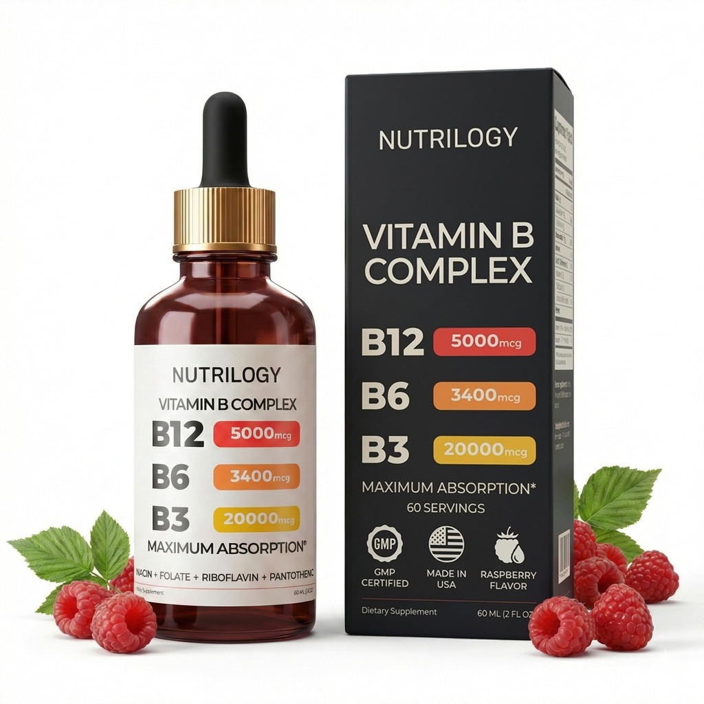 B-vitamiini kompleks meestele ja naistele - riboflaviin B2, B3, B5, B6, B12 | B-komplekslisand - närvivalu, energia, aju ja südame tugi - valmistatud USAs, 60 serveerimist