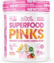 Obvi Superfood Pinks Probiootiline Blend | Antioksüdandid, Adaptogeenid, Seedeensüüm Blend, Immuunsüsteemi tugi, Soolestiku Tervis | Keto, Gluteenivaba, Ei Suhkrut, 10 Miljardit CFU | Mango Jäätee, 20 Servingut