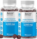 Amire by Dr. Awan Sugar-Free Vegan Ceylon Cinnamon Gummies, Replace Ceylon Cinnamon Capsules & Pills, 120ct