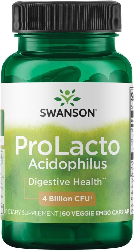 Swanson Prolacto Acidophilus 4 miljardit Cfu 60 Veg kapslit