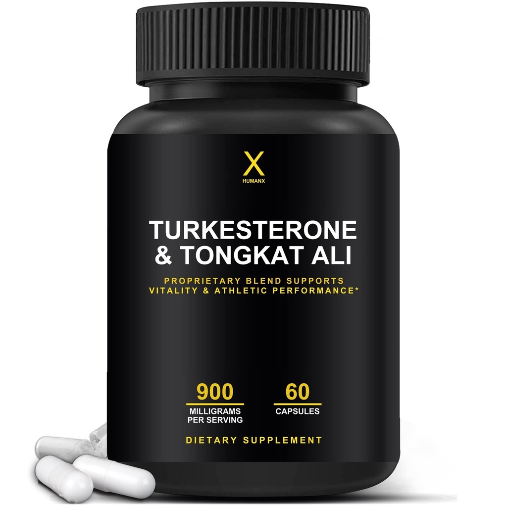 HUMANX Turkesterone & Tongkat Ali 900mg - toetab energiat, vastupidavust ja lihaste taastumist ja kasvu - Turkesteroon Supplement - Tongkat Ali Supplement - Long Jack Extract (Eurycoma Longifolia)