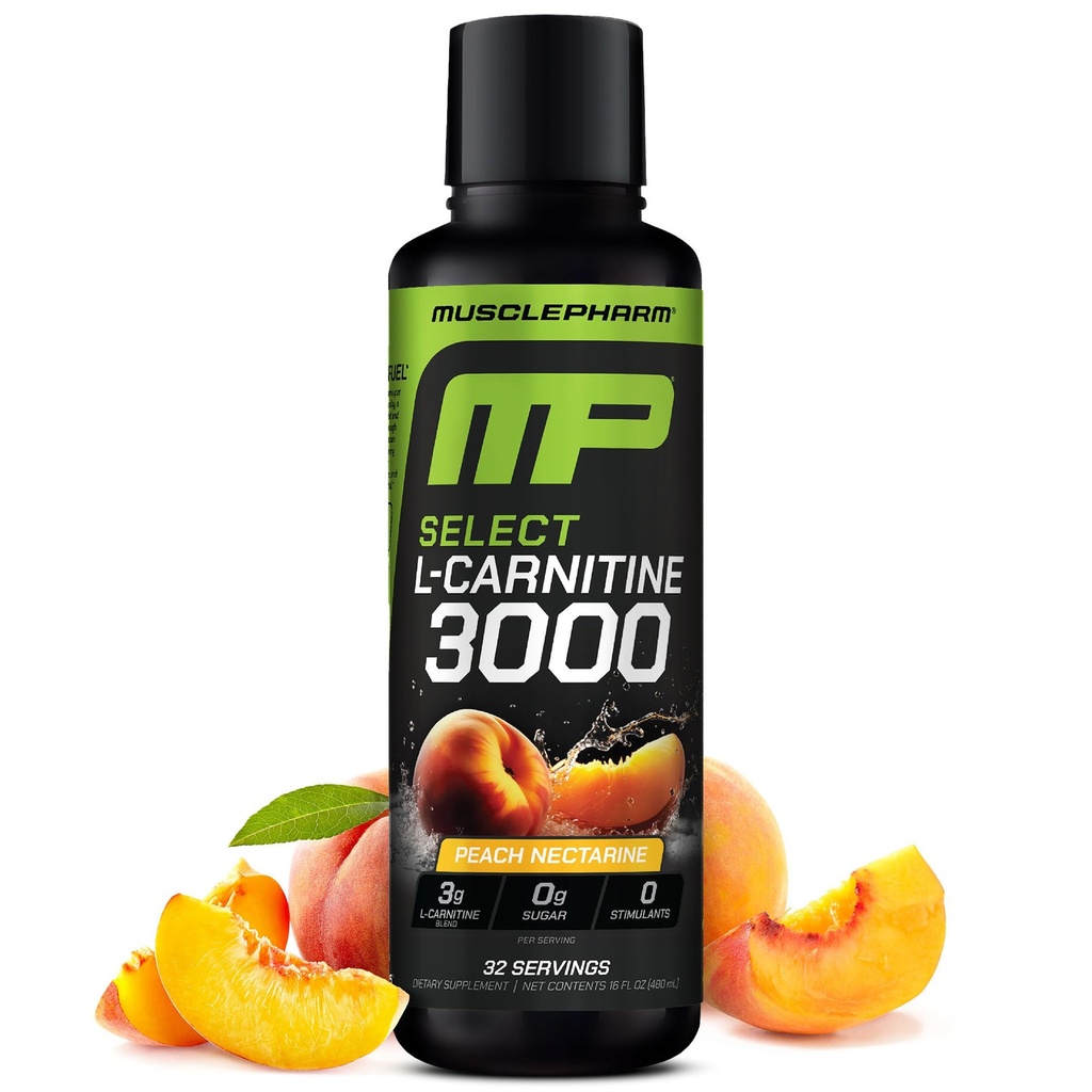 Muscle Pharm L-karnitiin 3000, Ultimate Vedel L-karnitiini Täiendus Suure jõudlusega, Toetab Metabolismi, Hüdreerimist & Energiat, Nullsuhkrut, Madalad Kalorid, Virsiku nektariini Maitse, 32 Servingut