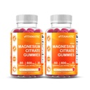 Vitamatic Magnesium Citrate Gummies 600mg per Serving - 60 Count - soodustab tervislikku lõõgastust, lihaste, luude ja energia toetust (pakk 2)