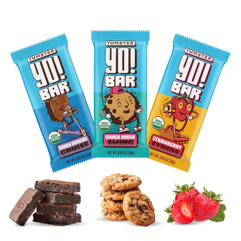 Jou! Bar by Bearded Brothers Vegan Organic Kids Bar | Gluteenivaba, Paleo ja Terve 30 | Sojavaba, GMO-vaba, madala glükeemilise, suhkrulisandita, kiudaine + terve toit | Variety 3 Maitsepakett | 25 baari