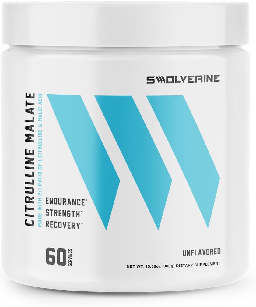 Swolverine Citrulline Malate 2: 1 | 2: 1 suhe L-tsitrulliin ja õunhape, suurendab tugevust, suurendab lihaste vastupidavust, suurendab NO, optimeerib taastumist, 300 g, 5 g ühe serveerimise kohta, maitsestamata (60 serveerimist)