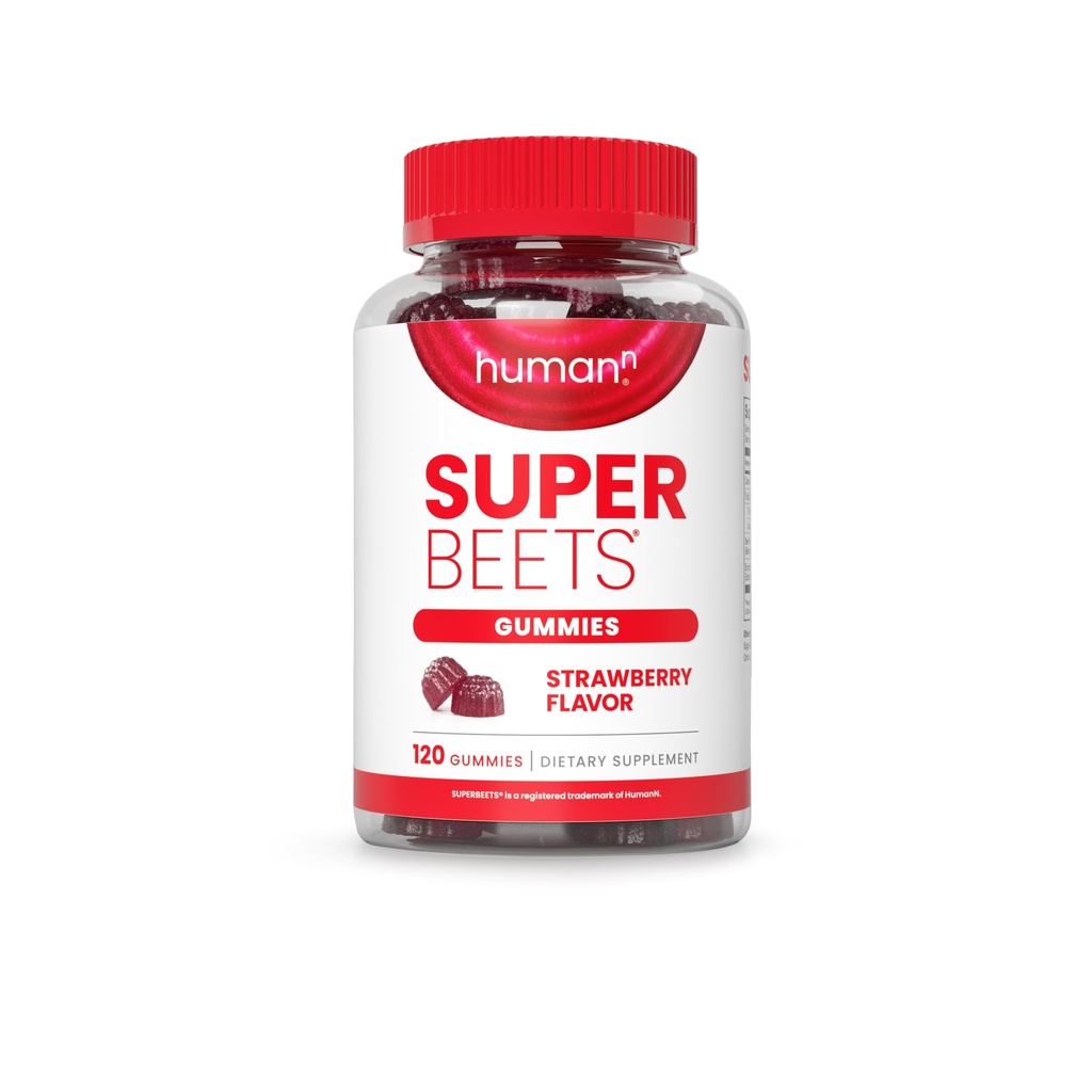 HumanN SuperBeets Strawberry Heart Gummies - peedi ja viinamarjaseemne ekstrakt, 120 Count