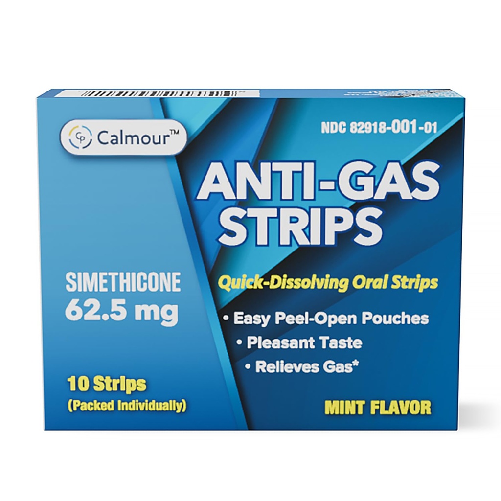 Anti Gas Relief 10 Strips | Mint Maitse Suukaudne Lahustumatu Puhutav Vabastusribad | Kiire gaasivabastus täiskasvanutele | Tõhus Puhumine Abi naistele | Simethicone Anti Bloating naistele
