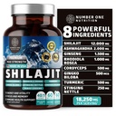 Puhas Himalayan Shilajit naistele ja meestele [50% Fulvic Acid] parem kui vaik koos ashwagandha, ženšenni, kurkum, Gingko Biloba, nõel, korditseps, et toetada energiat ja immuunsust, 60Caps