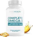 PUREHEALTH UURINGUD Täielik omega 3 kalaõli softgels - Omega-3 rasvhapete lisandid - EPA DHA lisand - Non-GMO- 90 Soft Gels