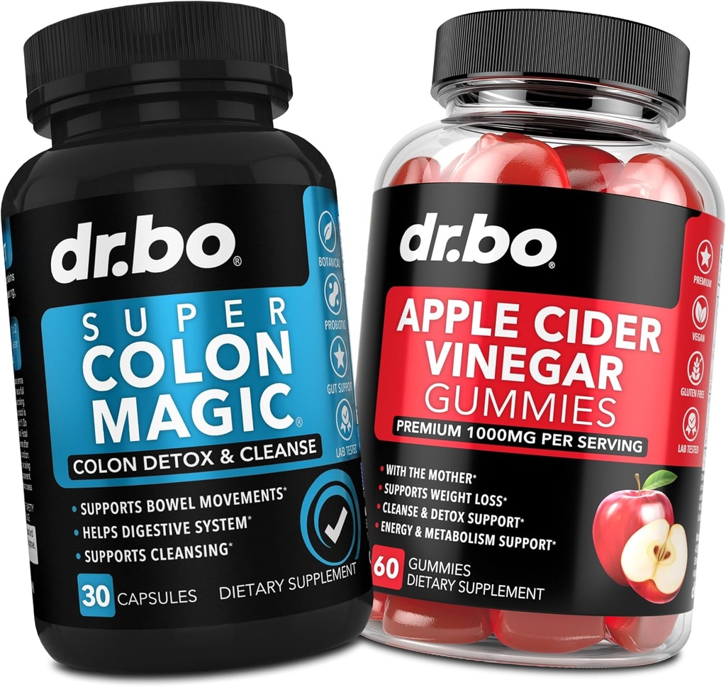Colon Cleanser Detox & ACV Apple Sider Äädikas Gummies - 15 päeva Colon Cleanse Pills Flush & Probiootikumid & ACV Gummies Supplements - soolestiku liikumise täiendused soolepuhitus soolestiku toetus