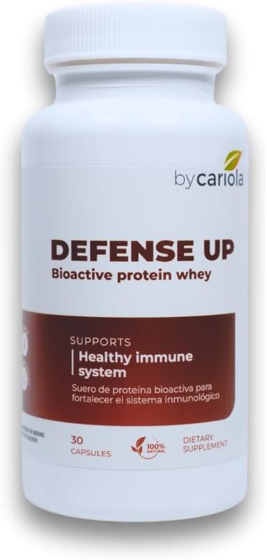 Defense Up Immune System Support Supplement - Immunity Defense Booster - Bioactive Protein Whey Capsules - Tsink - D-vitamiin - Immunoglobuliin - Looduslik valem - 30 kapslit