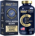 Granions Thermogenic Hydrolyzed Collagen Burn - Hyaluronic Acid, Vitamin C - Cellulite Defense and Dermal Repair Multi Collagen Peptides Capsules for Women and Men - 90 Pills
