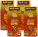 Redoxon Vitamiin C + tsink, C-vitamiini ja tsingi kihisevad tabletid, aitab toetada teie immuunsüsteemi, oranž maitse, 20 kihisevat tabletti, 2.82 Oz Box, (Pack of 4)