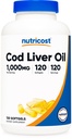 Nutricost Cod Maksaõli 1000mg, 120 Softgels - Non-GMO & Gluteenivaba