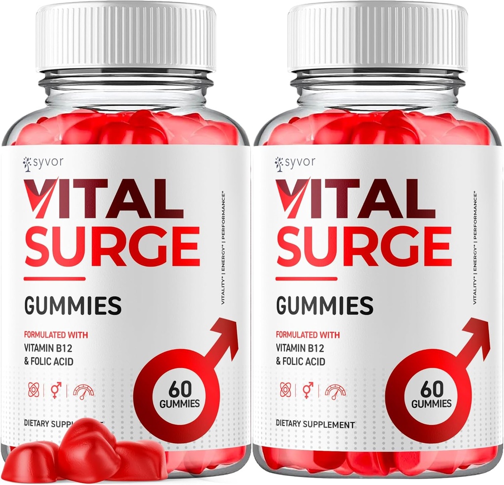 (2 Pack) Vital Surge Gummies, Ametlik Vital Surge Maksimaalne tugevus 1000MG Advanced Supplement Gummies, VitalSurge Mens Detox Supplement, Vitasurge Gomitas Chews looduslike koostisosadega (120 Gummies)
