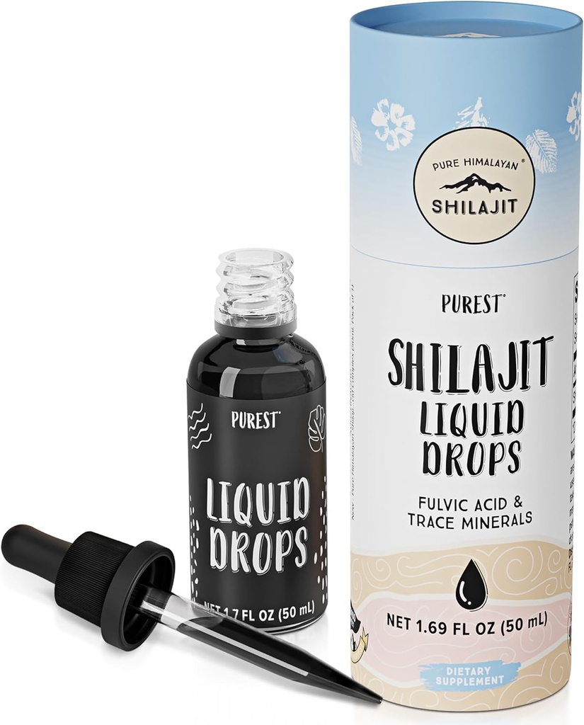 Pure Himalayan Shilajit ® Liquid Drops - The Purest Form of Shilajit, 99.9% Absorption for Immune Support, Energy Boost, Anti-Aging - Natural Trace Minerals & Fulvic Acid (50ml)
