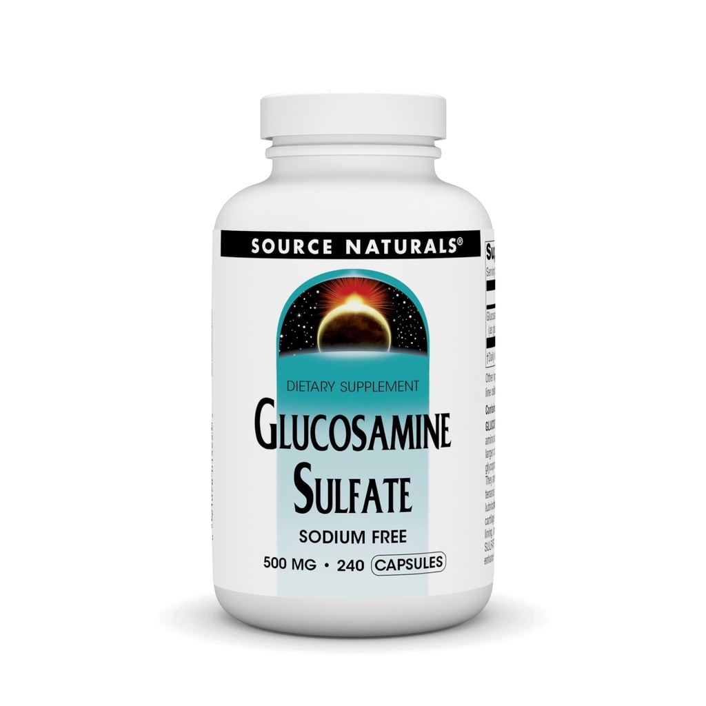 Source Naturals Sodium-Free Glucosamine Sulfate, for Joint Support, 500 mg - 240 Capsules