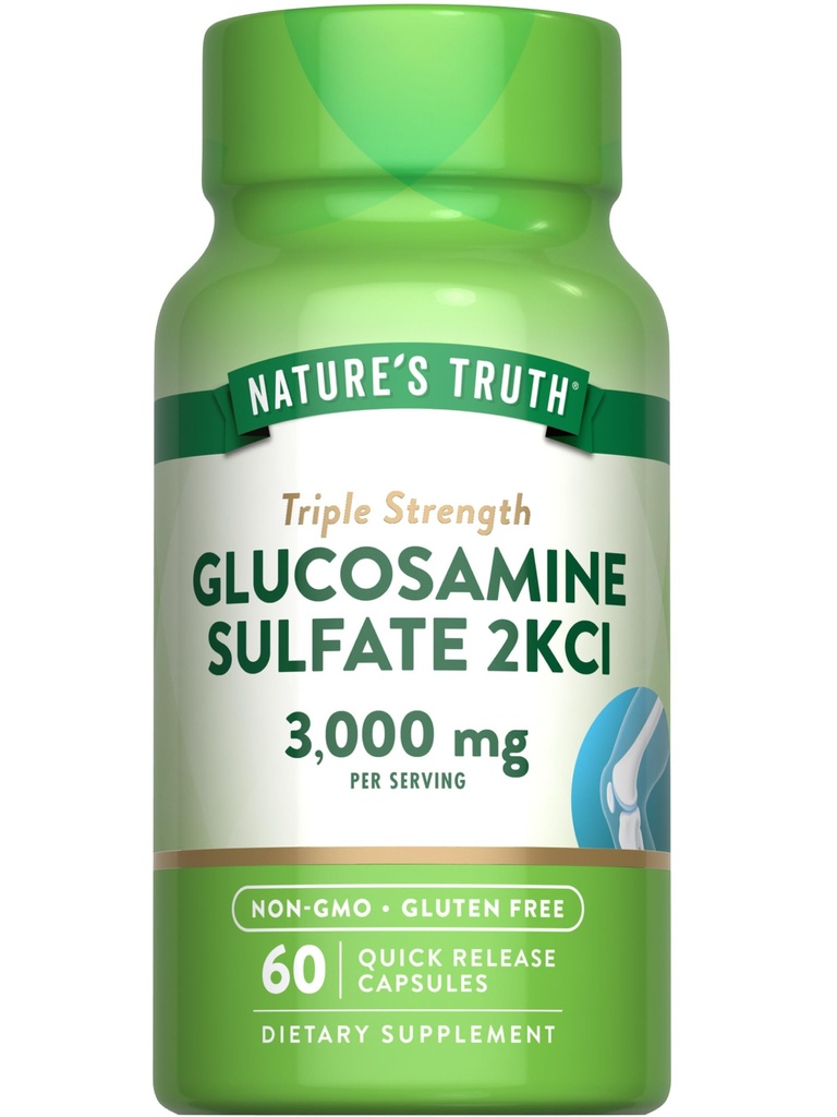 Looduse tõde Glükosamiinsulfaatkapslid | 3000mg | 60 Count | Triple Strength | Non-GMO & Gluteenivaba toidulisand