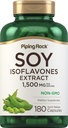 Piping Rock Soy Isoflavones | 1500 mg | 180 kapslit | Mitte-GMO, Gluteenivaba ekstrakti lisand