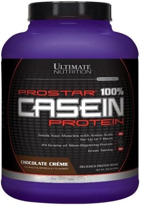 Ultimate Nutrition Prostar Micellar ja hüdrolüüsitud kaseiini valgu pulber - rasvavaba üleöö Lihaste kasv ja taastumine BCAA-dega, 5 naela, šokolaad