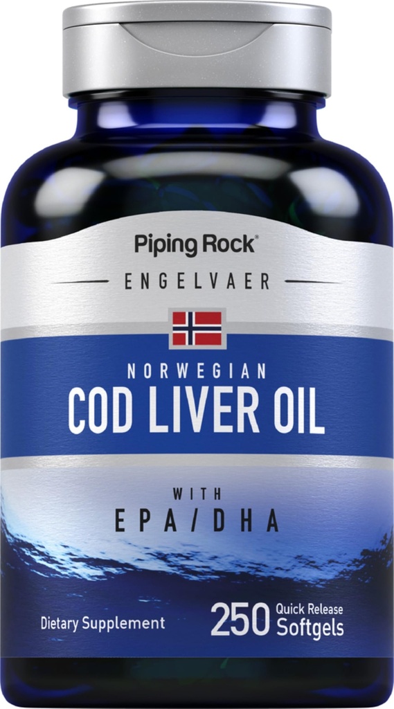Torukivist tursamaksaõli Softgels | 250 Count | koos EPA DHA | Engelvaer Norwegian | Non-GMO, Gluten Free Supplement